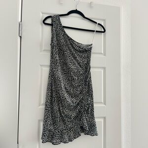 SHEIN Black and White One Shoulder Sundress